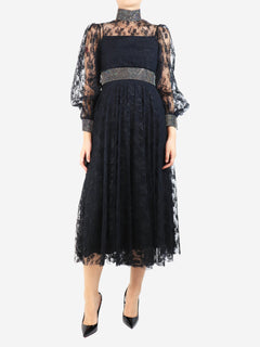 Black embellished floral lace dress - size UK 8 Dresses Christopher Kane 