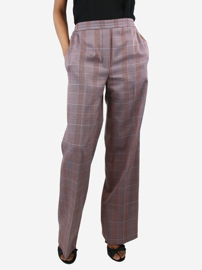 Pink elasticated-waist checked straight-leg trousers - size UK 8 Trousers Acne Studios 