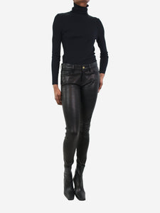Frame Black leather skinny jeans - size Waist 27