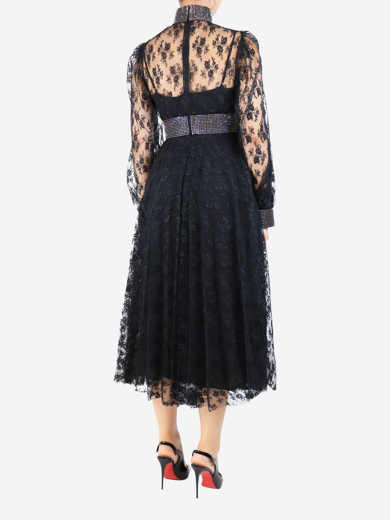 Black embellished floral lace dress - size UK 8 Dresses Christopher Kane 
