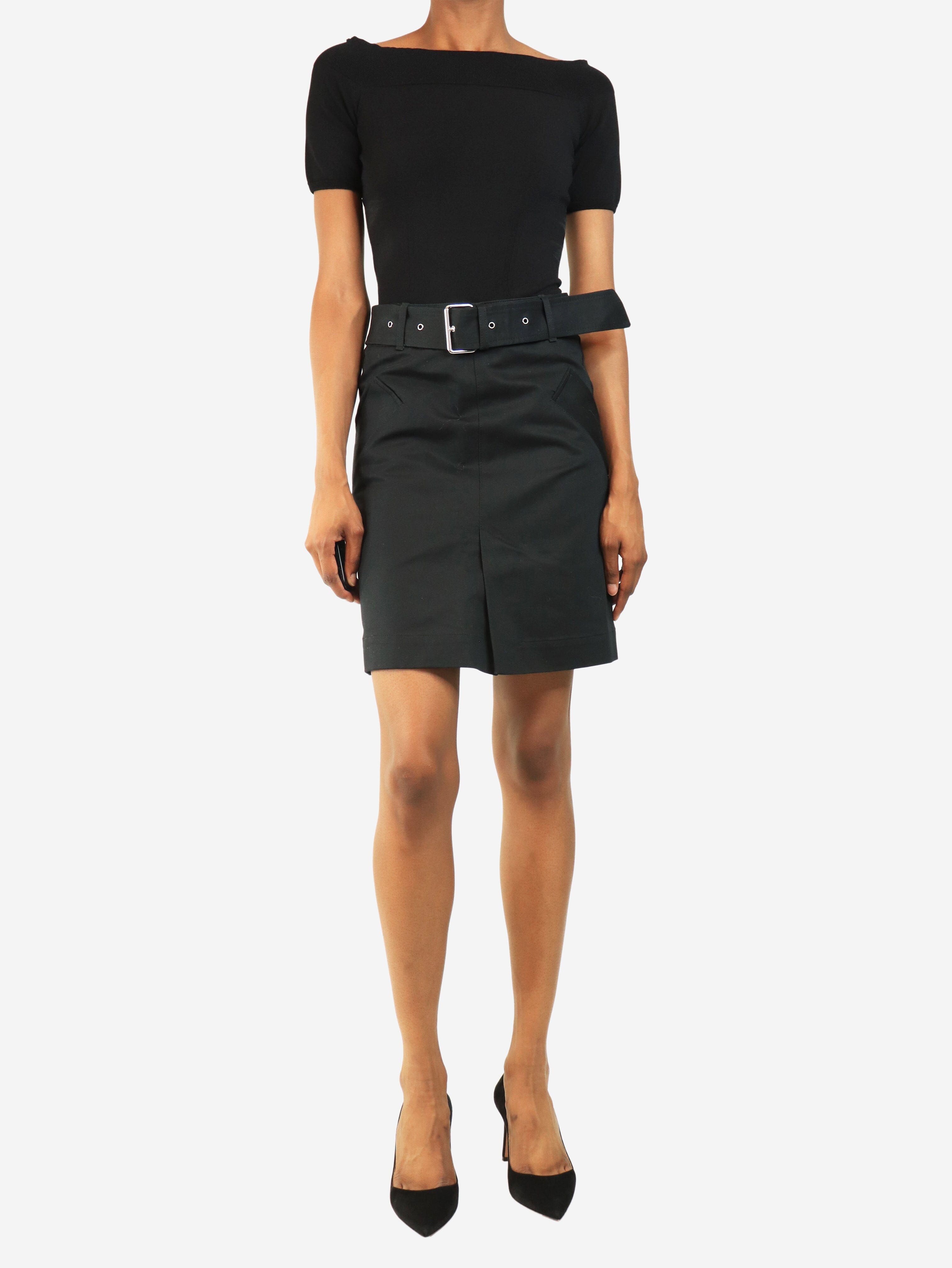 Black belted mini skirt - size UK 4 Skirts Toteme 