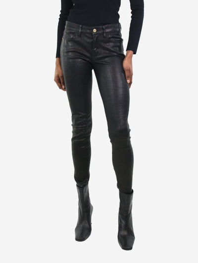 Black leather trousers - size Waist 27 Trousers Frame 