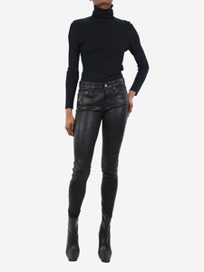 Frame Black leather trousers - size Waist 27