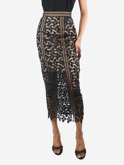 Black lace midi skirt - size UK 4 Skirts self-portrait 