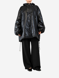 Black nylon hooded puffer anorak - size L Coats & Jackets Saint Laurent 