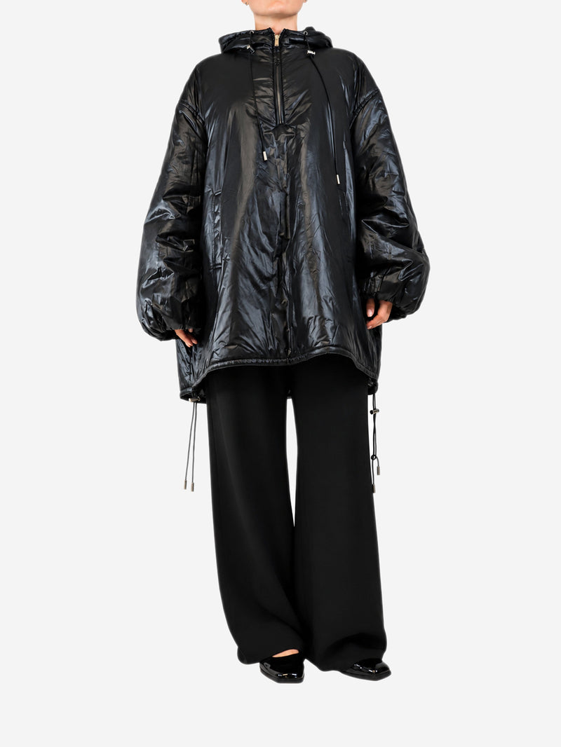 Black nylon hooded puffer anorak - size L Coats & Jackets Saint Laurent 