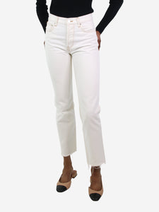 Anine Bing White straight-leg distressed jeans - size W25