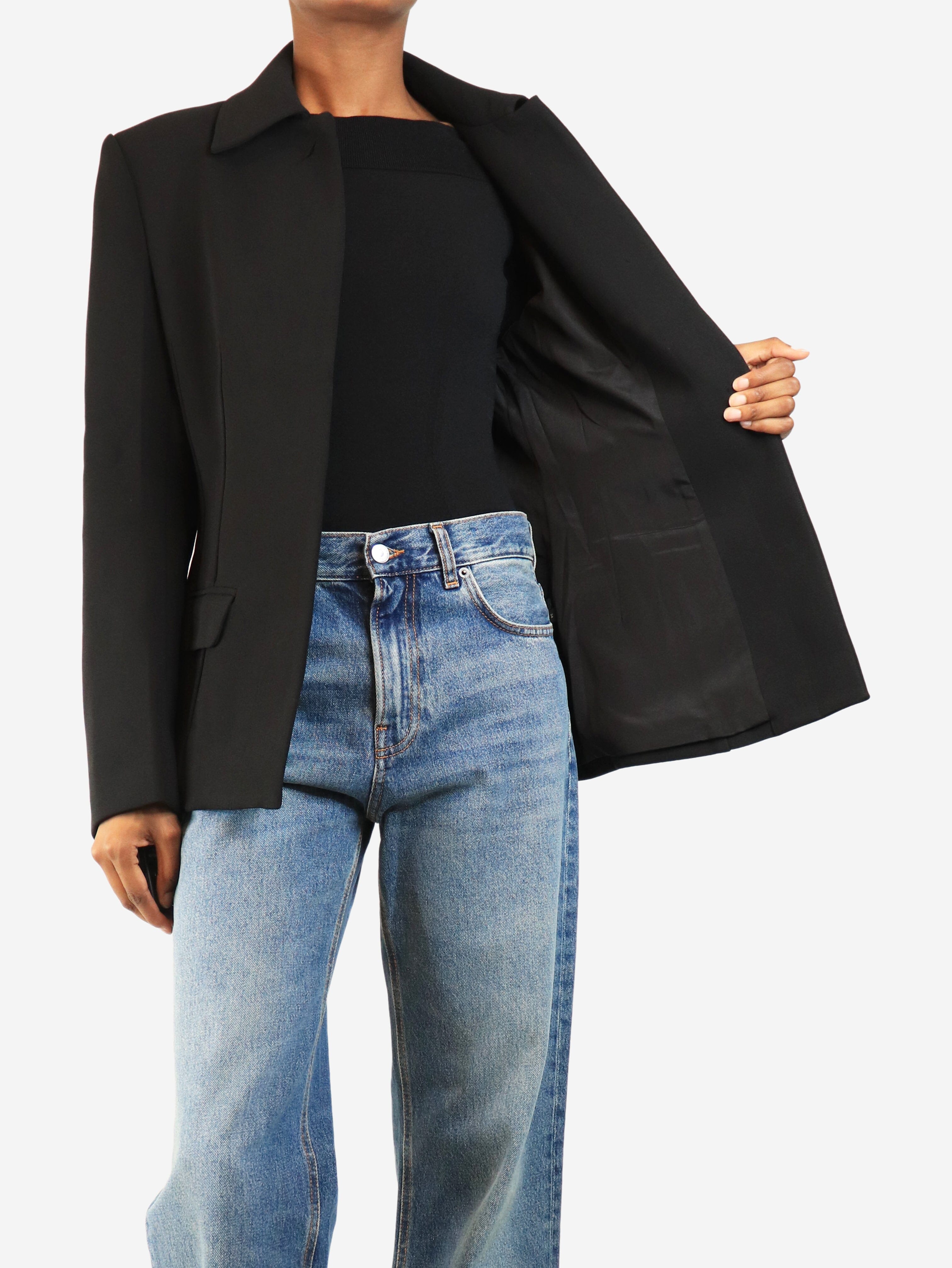 Black cinched-waist jacket - size UK 6 Coats & Jackets Toteme 