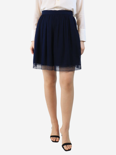 Blue silk chiffon mini skirt - size UK 12 product image