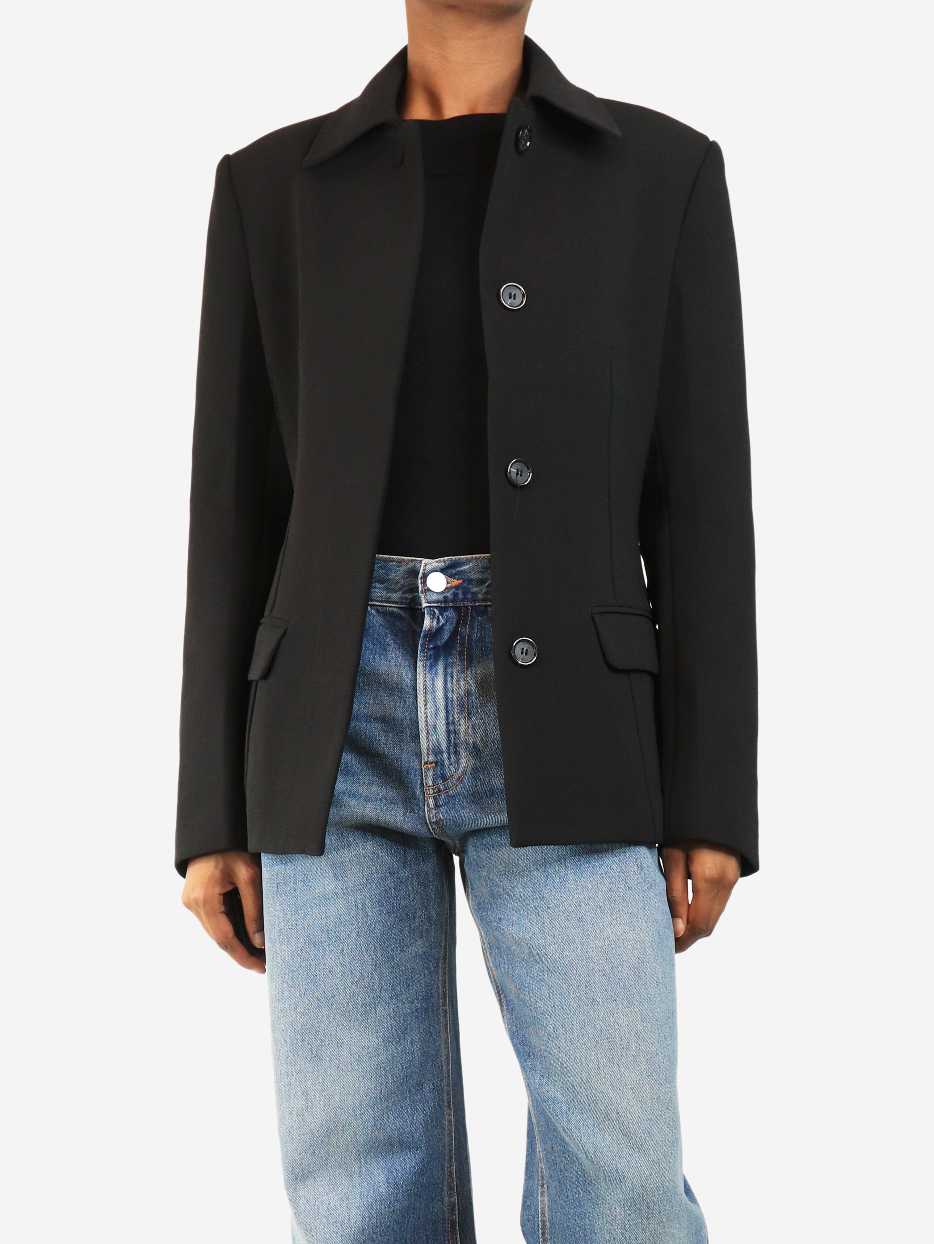 Black cinched-waist jacket - size UK 6 Coats & Jackets Toteme 