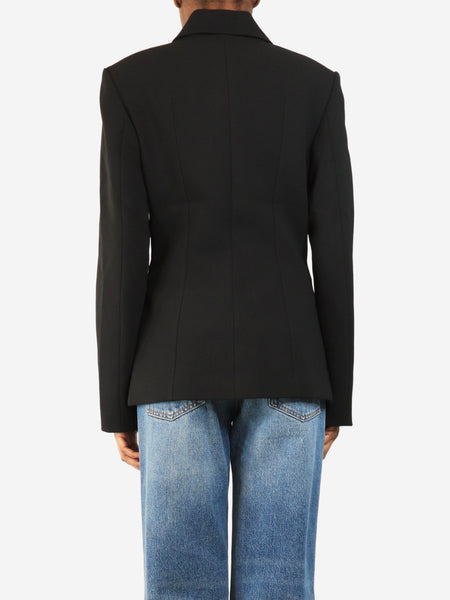 Black cinched-waist jacket - size UK 6 alternate image