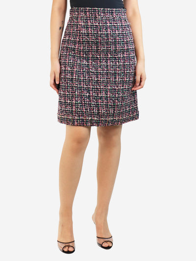 Pink and green tweed midi skirt - size UK 10 Skirts Chanel 