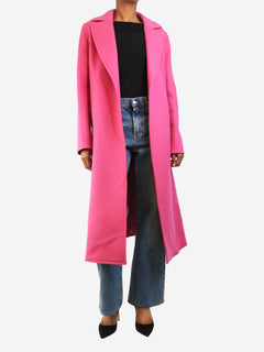 Pink belted wool coat - size S