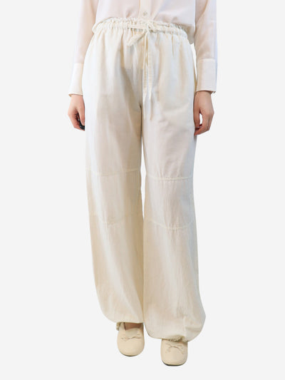 White frayed-waist wide-leg trousers - size UK 8 Trousers Acne Studios 
