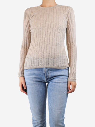 Oatmeal ribbed knit top - size M Knitwear Gabriela Hearst 