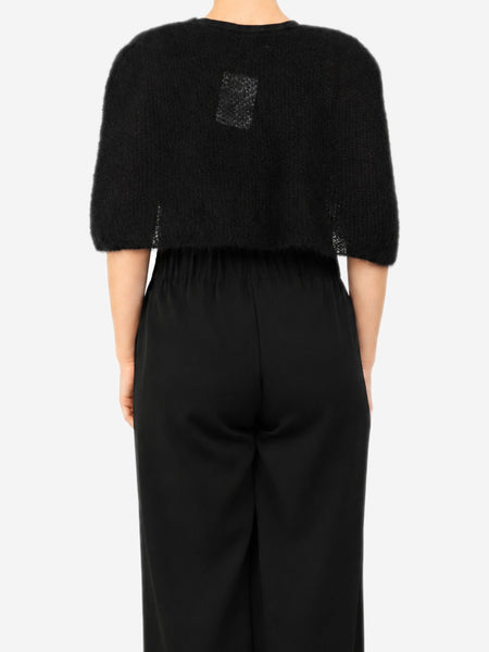 Black open-knit shrug - One size alternate image