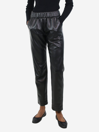 Black elasticated faux-leather trousers - size XS Trousers Anine Bing 