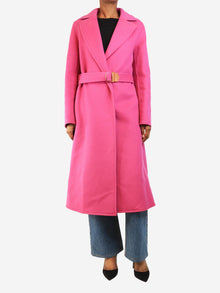 Pink belted wool coat - size S Coats & Jackets Louis Vuitton 