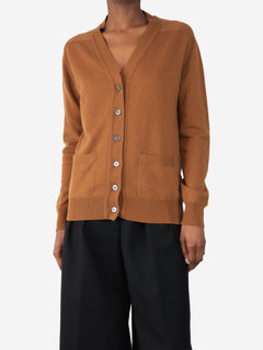 Tan cashmere pocket cardigan - size S Knitwear Crimson 