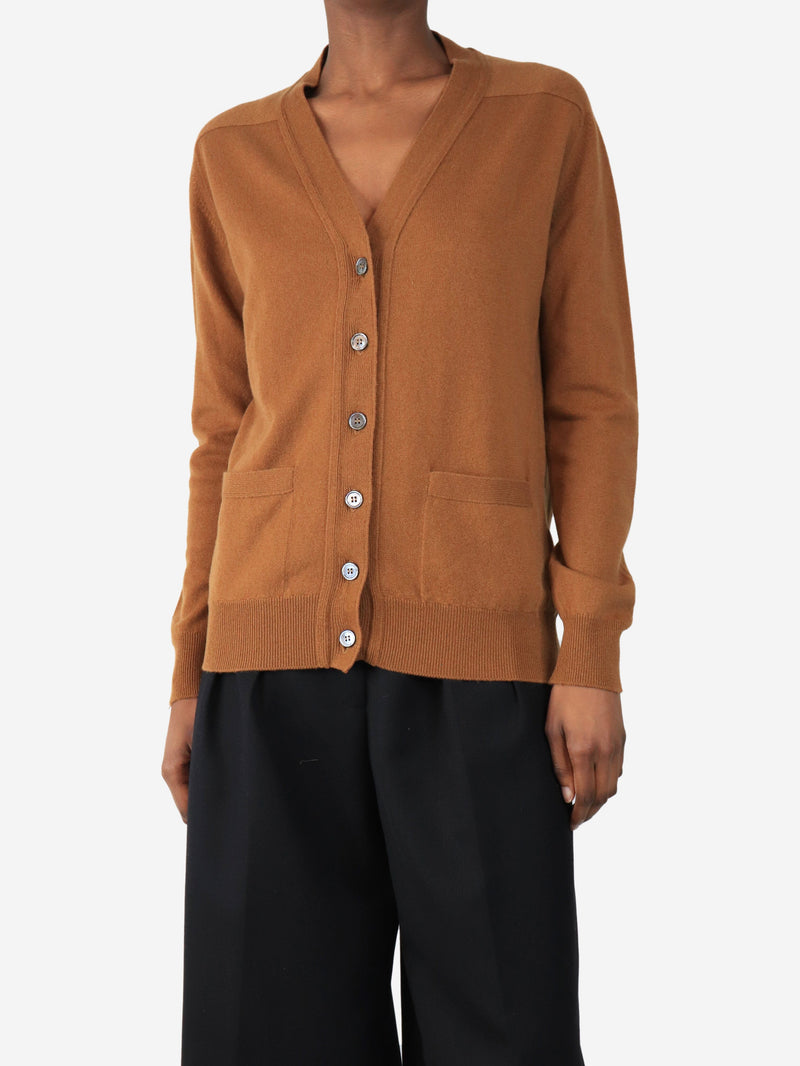 Tan cashmere pocket cardigan - size S Knitwear Crimson 