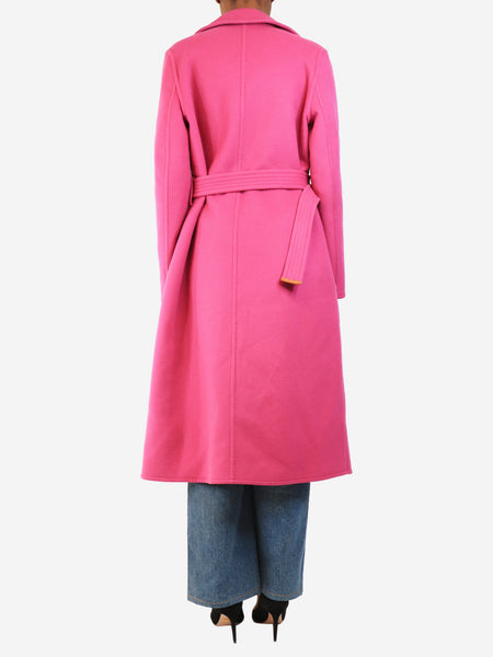 Pink belted wool coat - size S alternate image