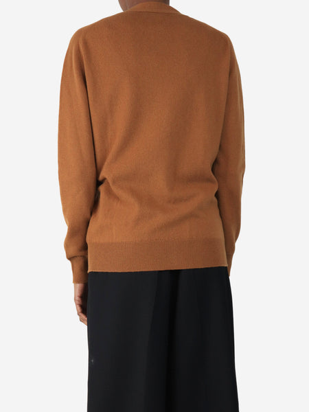 Tan cashmere pocket cardigan - size S alternate image