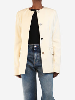 Cream collarless cinched jacket - size UK 6 Coats & Jackets Toteme 