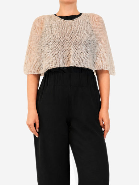 Oatmeal open-knit shrug - One size product image