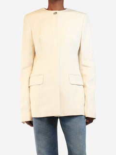 Cream collarless cinched jacket - size UK 6 Coats & Jackets Toteme 