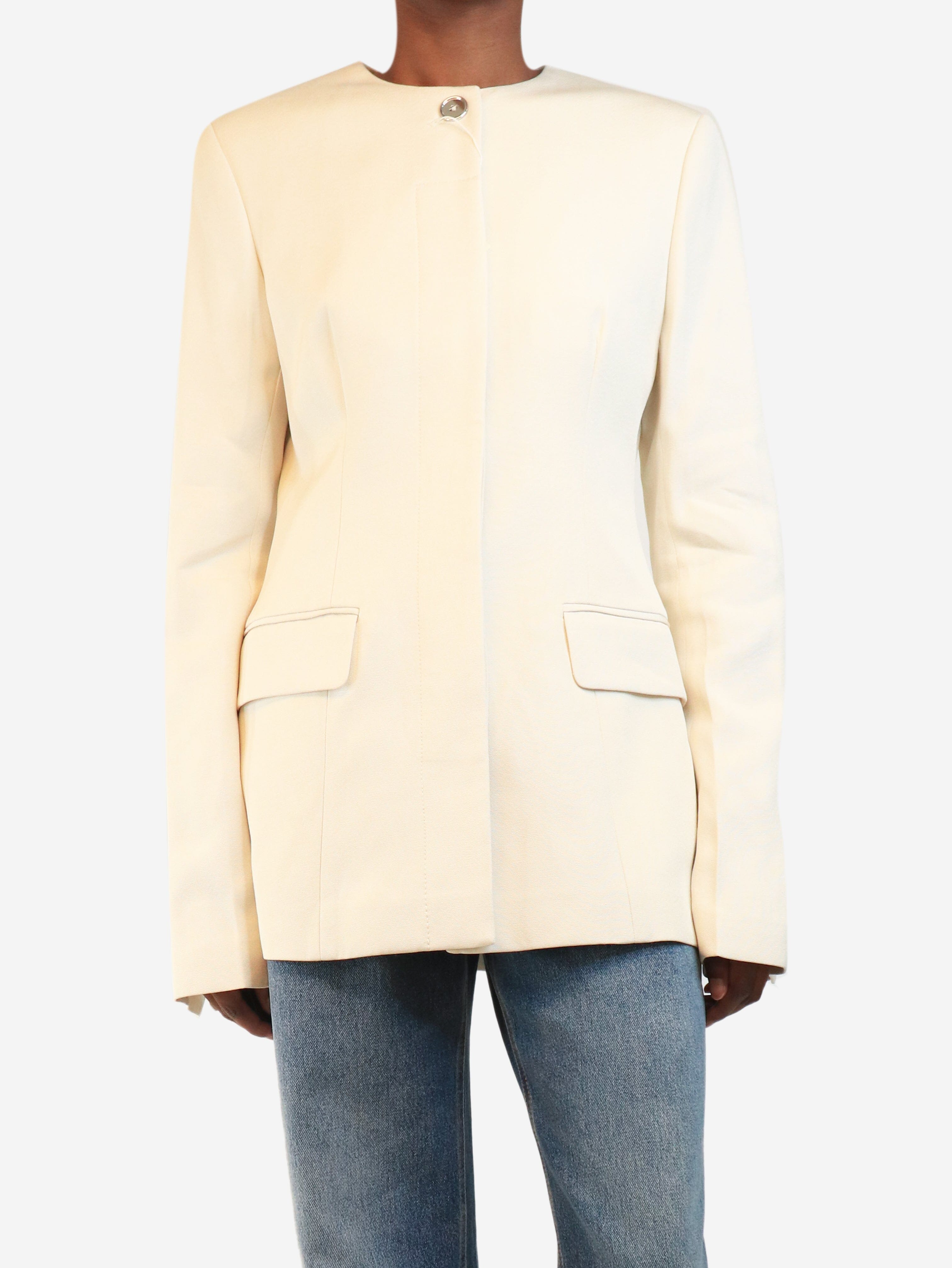 Cream collarless cinched jacket - size UK 6 Coats & Jackets Toteme 