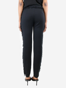 Chanel Black fringed pocket trousers - size UK 8