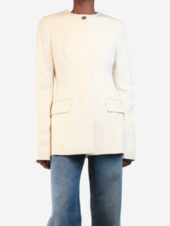 Cream collarless cinched jacket - size UK 6 Coats & Jackets Toteme 