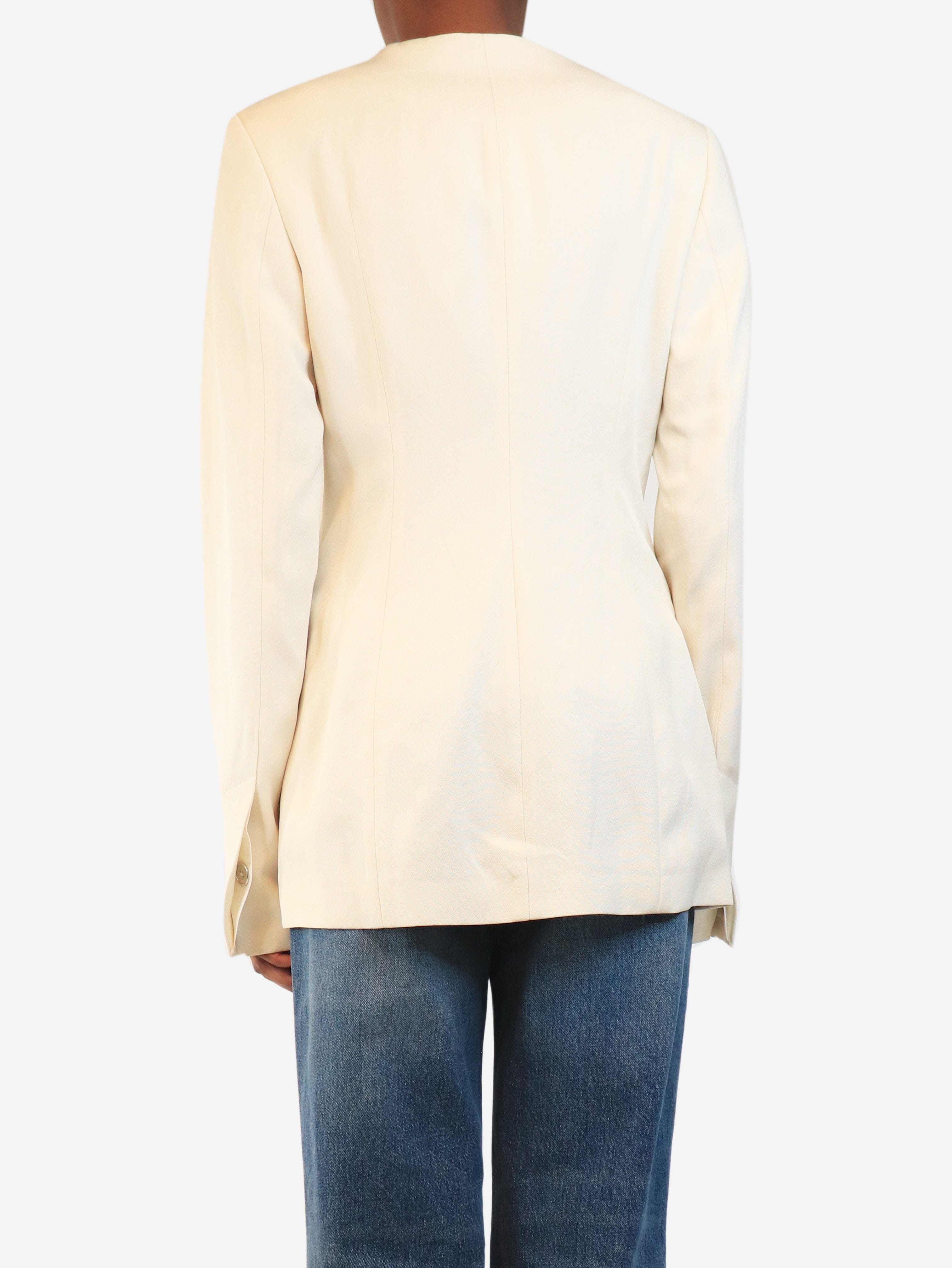 Cream collarless cinched jacket - size UK 6 Coats & Jackets Toteme 