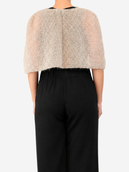 Oatmeal open-knit shrug - One size alternate image