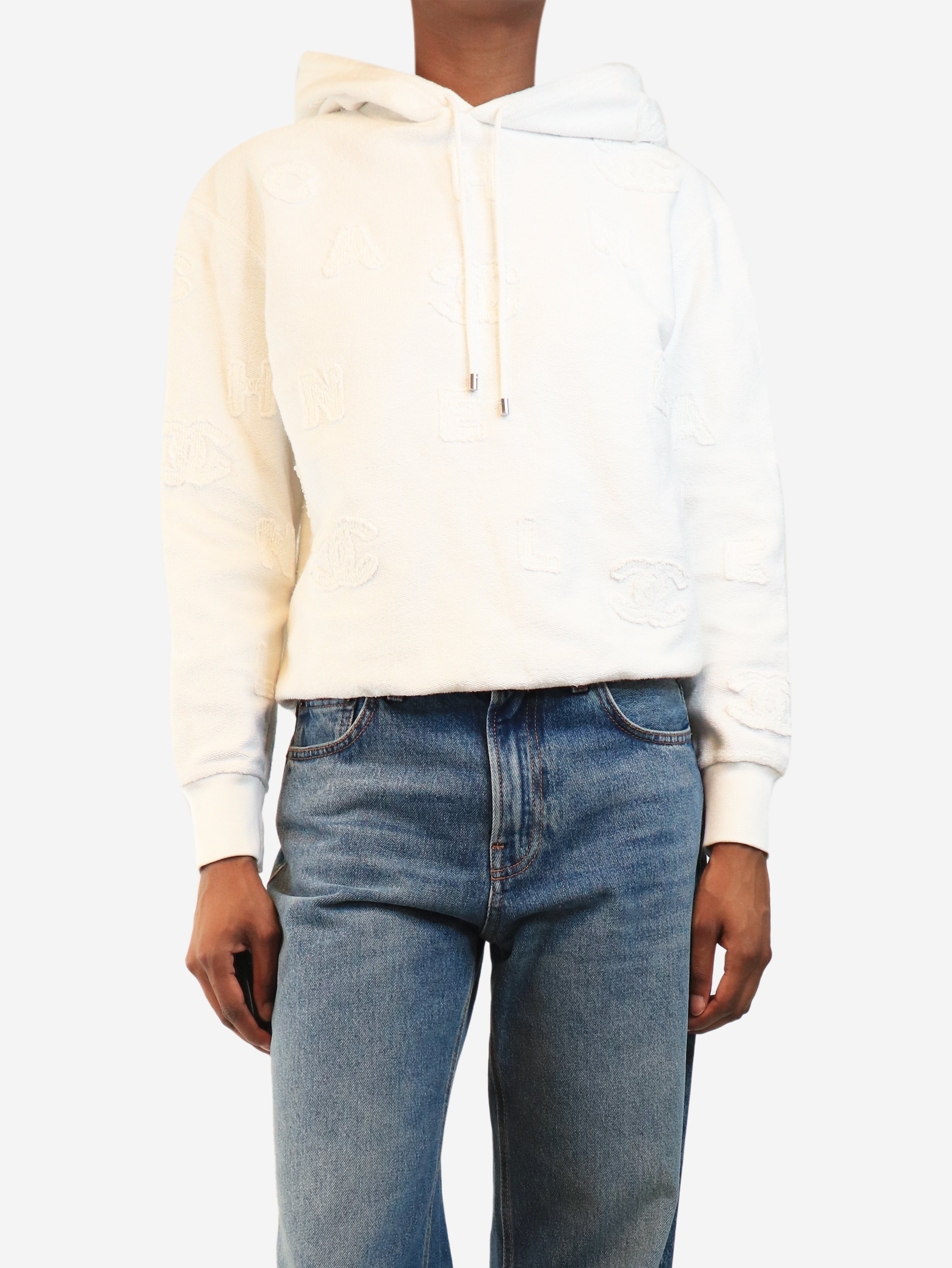 White CC hoodie - size S