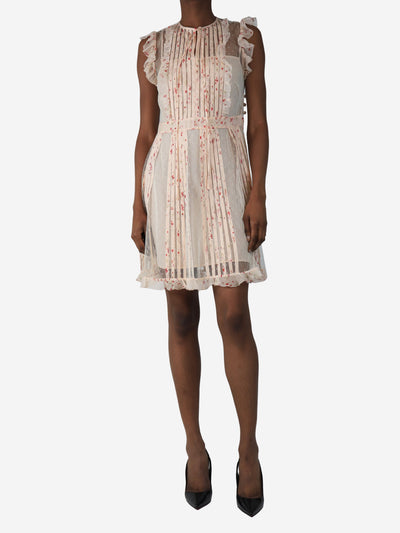 Pink sheer floral mini dress - size UK 8 Dresses Red Valentino 