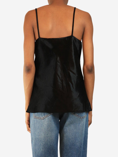 Black velvet cami top - size UK 6 alternate image