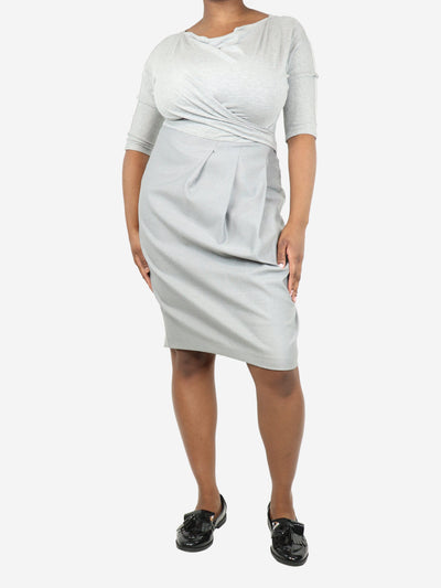 Grey jersey boat-neck dress - size UK 14 Dresses Max Mara 