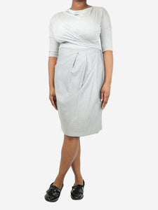 Max Mara Grey jersey boat-neck dress - size UK 14