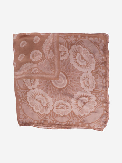 Brown floral silk scarf Scarves Valentino 