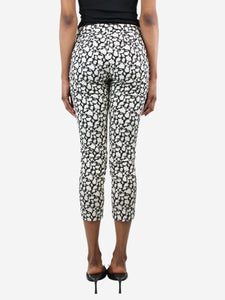 Joseph Cream and black abstract jacquard trousers - size UK 6