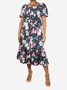 Erdem Multi bouquet-print cotton-blend midi dress - size UK 14