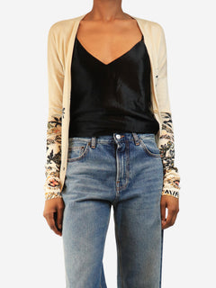 Neutral fine knit cardigan - size XS