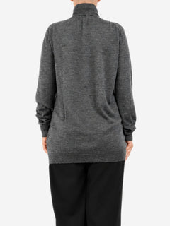 Grey roll-neck knit wool sweater - size L Knitwear Raey 