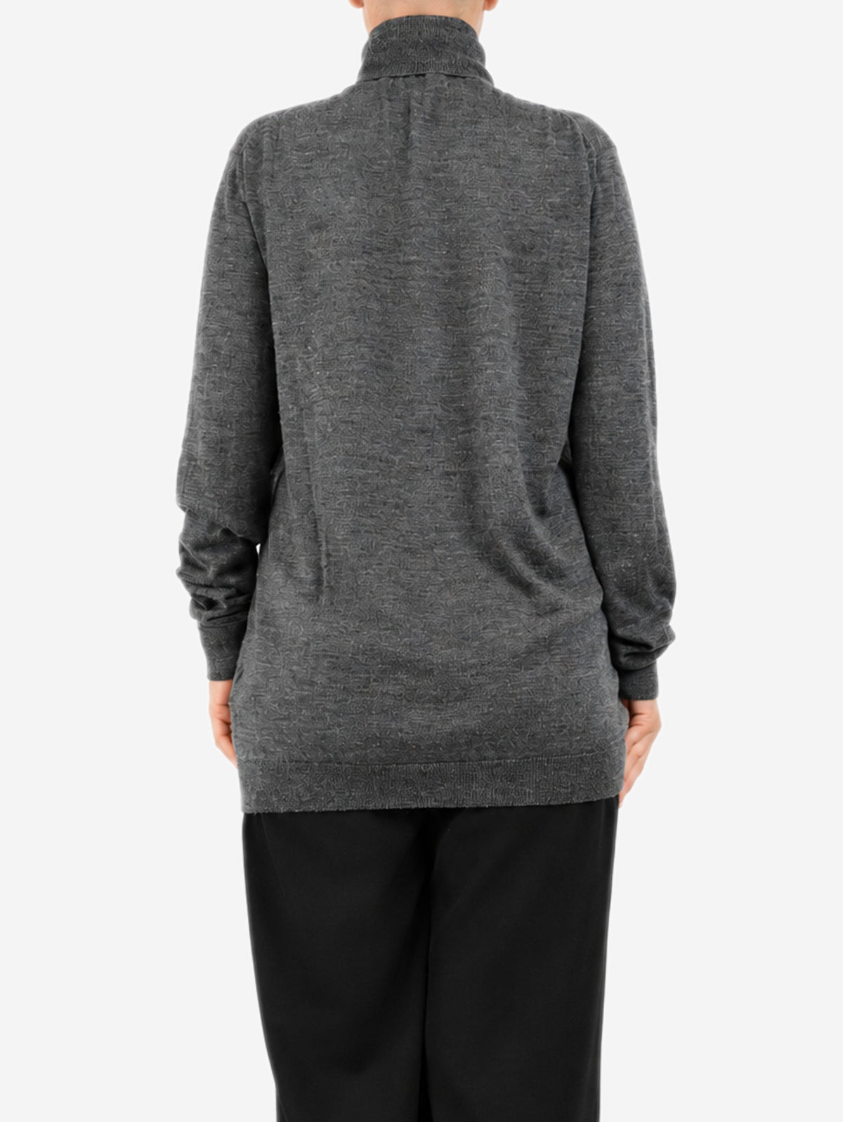 Grey roll-neck knit wool sweater - size L Knitwear Raey 
