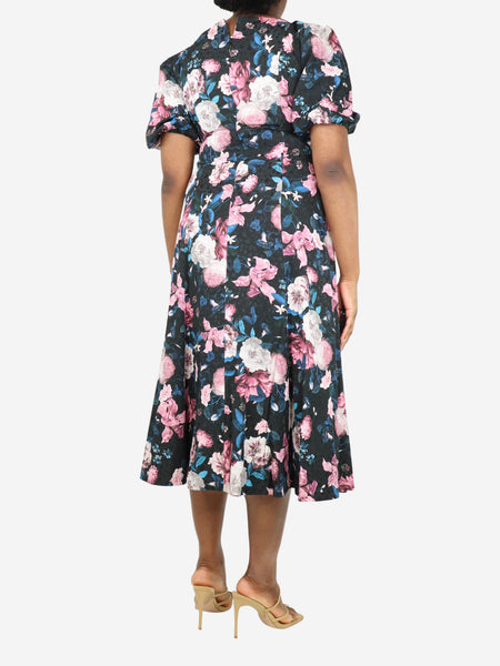 Multi bouquet-print cotton-blend midi dress - size UK 14 alternate image