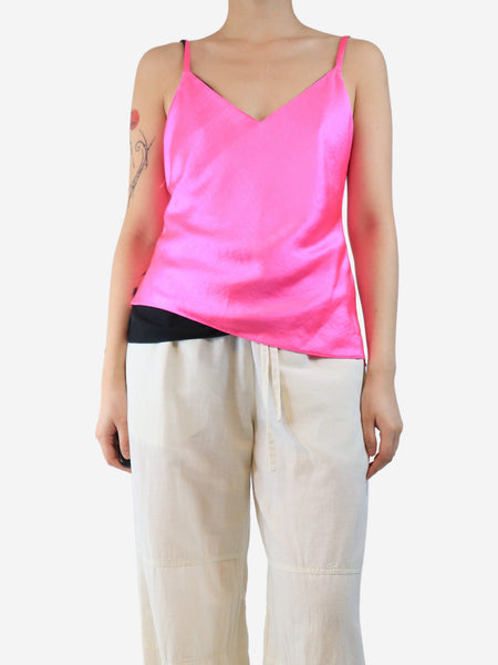 Bright pink satin camisole - size UK 12 product image