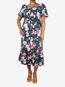 Erdem Multi bouquet-print cotton-blend midi dress - size UK 14