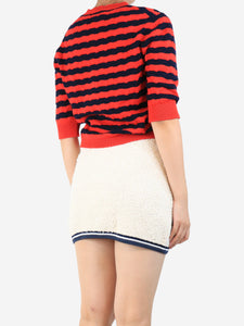 Chanel Red cashmere striped jumper - size UK 16