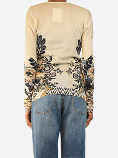 Neutral fine knit cardigan - size XS